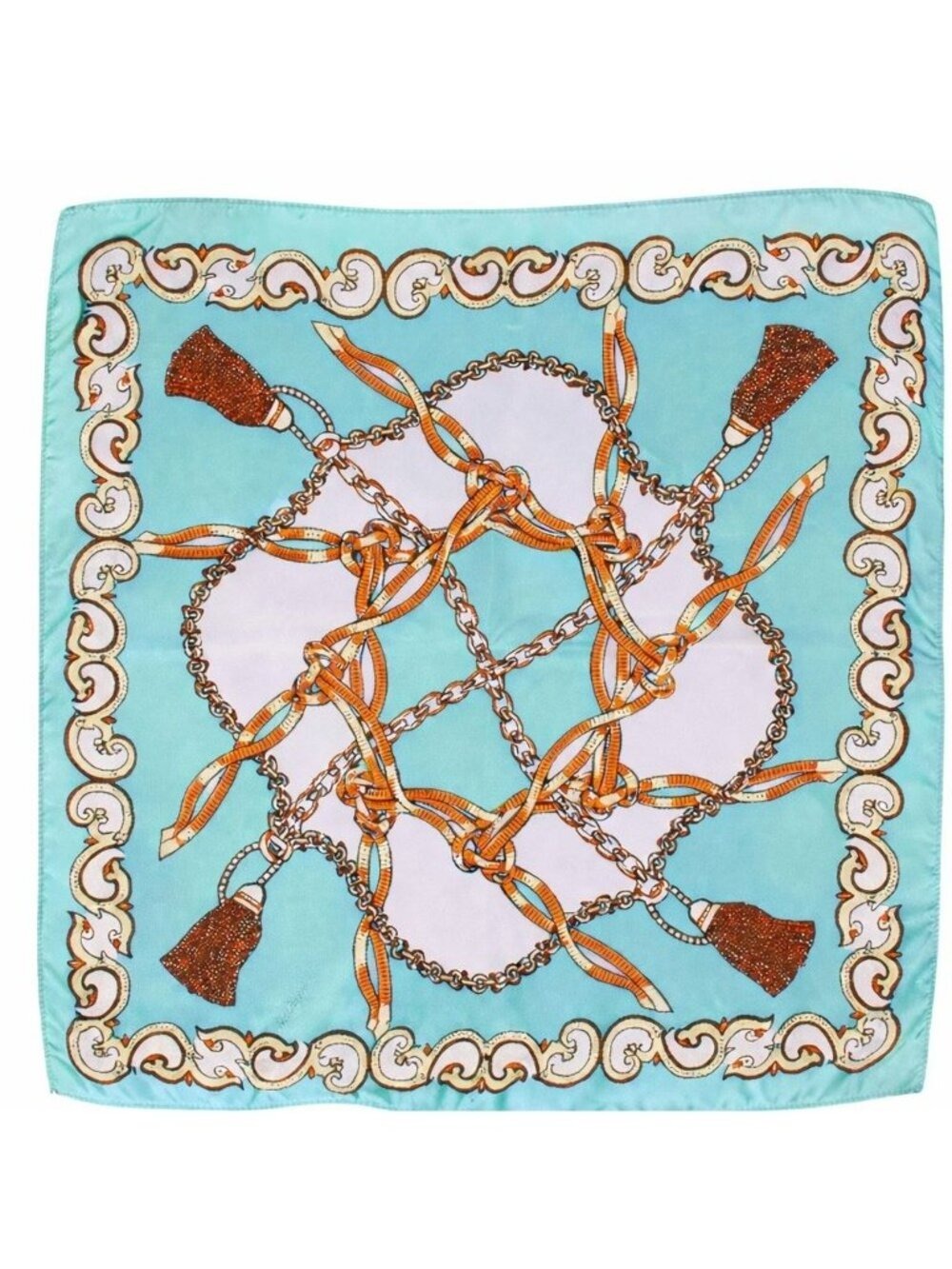 Seafoam Blue Equestrian Satin Scarf 20x20 Neck Hair Head Wrap